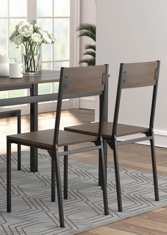 Lana 5-piece Dining Set Ark Brown and Matte Black 150505 Coaster FredCo