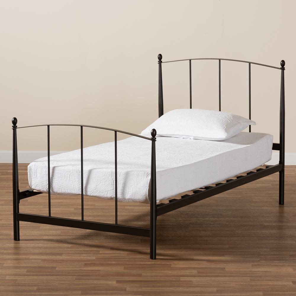 Lana Modern and Contemporary Black Finished Metal Twin Size Platform Bed FredCo