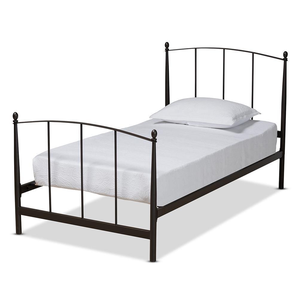 Lana Modern and Contemporary Black Finished Metal Twin Size Platform Bed FredCo