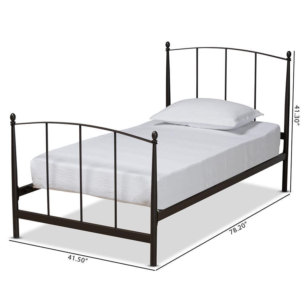 Lana Modern and Contemporary Black Finished Metal Twin Size Platform Bed FredCo