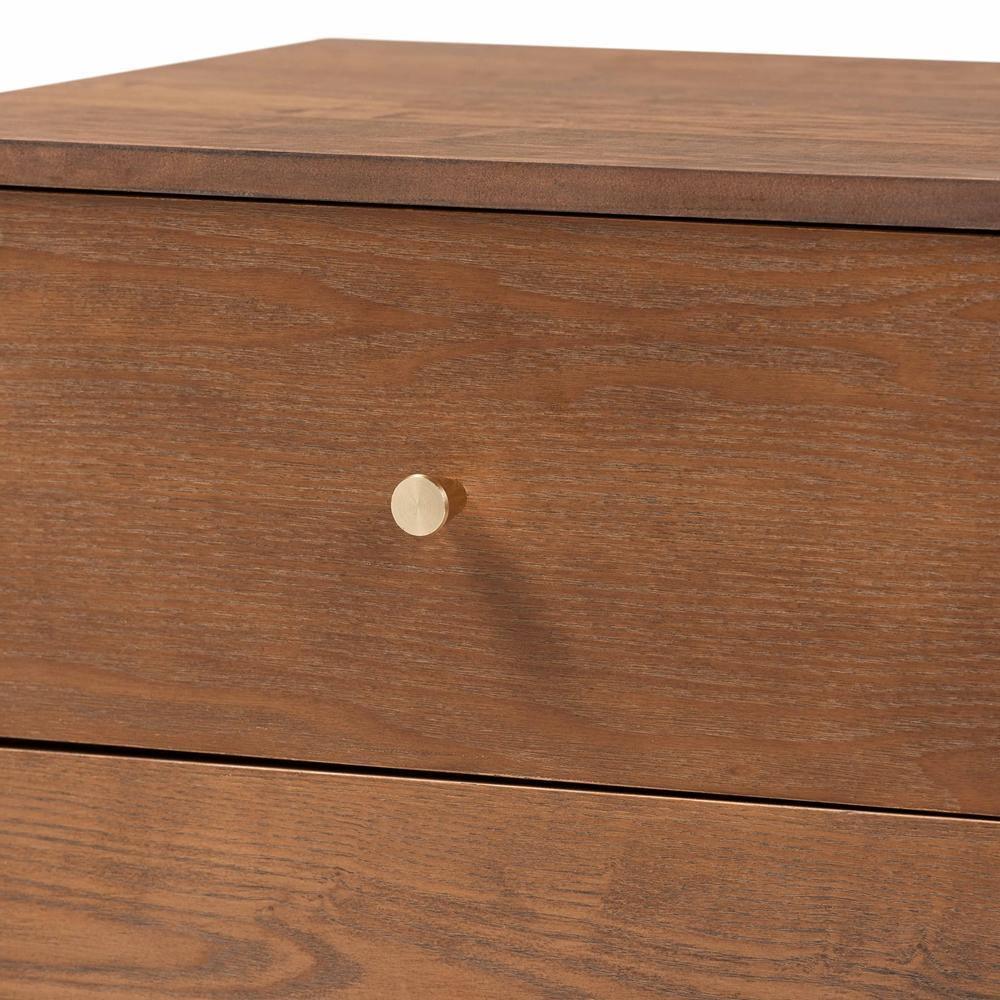 Landis Mid-Century Modern Ash Walnut Finished Wood 2-Drawer Nightstand FredCo