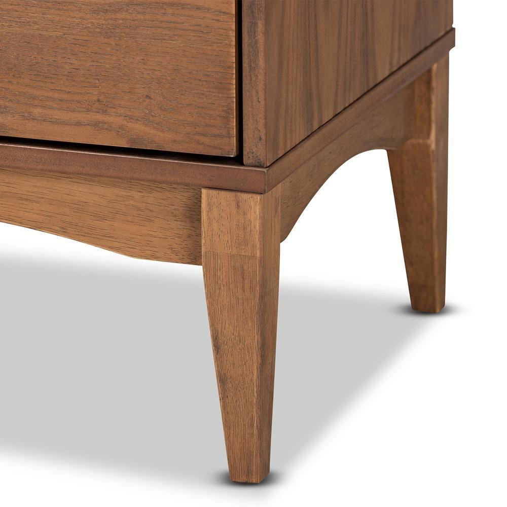 Landis Mid-Century Modern Ash Walnut Finished Wood 2-Drawer Nightstand FredCo