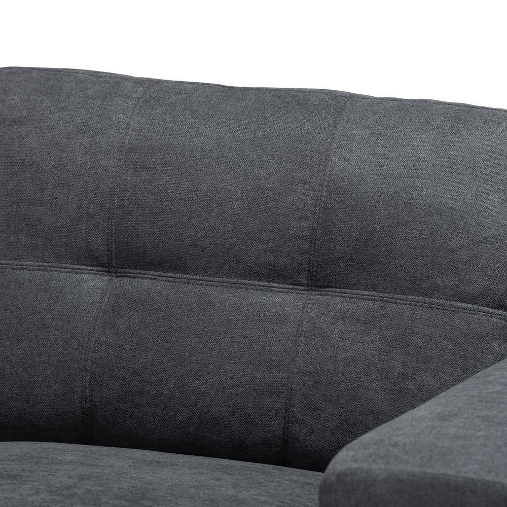 Langley Modern and Contemporary Dark Grey Fabric Upholstered Sectional Sofa with Left Facing Chaise FredCo