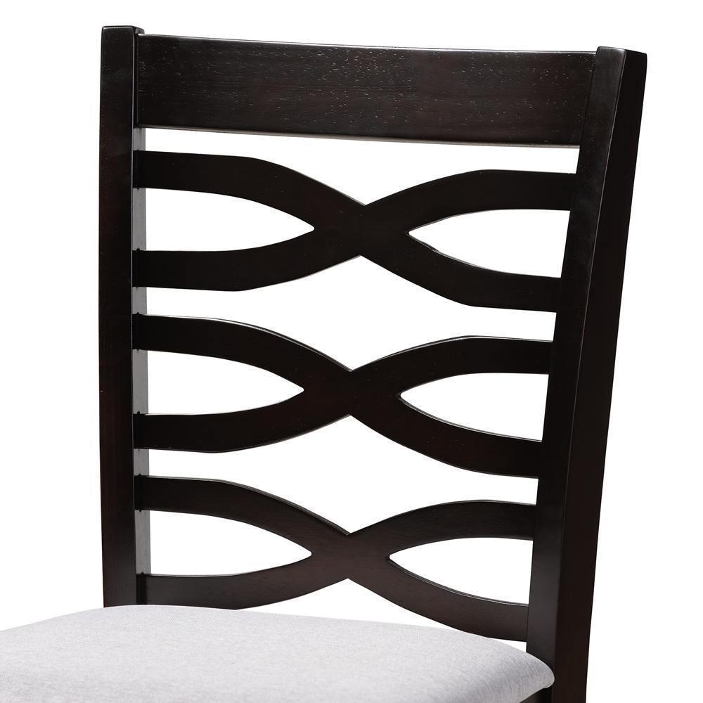 Lanier Modern and Contemporary Gray Fabric Upholstered Espresso Brown Finished 5-Piece Wood Pub Set FredCo