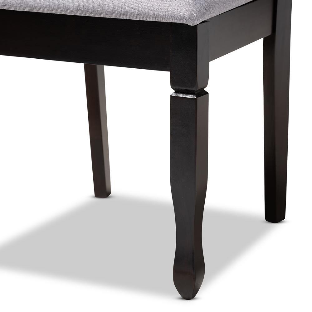 Lanier Modern and Contemporary Gray Fabric Upholstered Espresso Brown Finished Wood Dining Chair Set of 4 FredCo