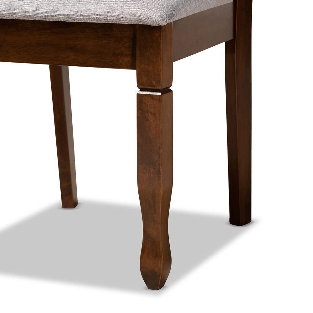Lanier Modern and Contemporary Grey Fabric Upholstered and Walnut Brown Finished Wood 2-Piece Dining Chair Set FredCo