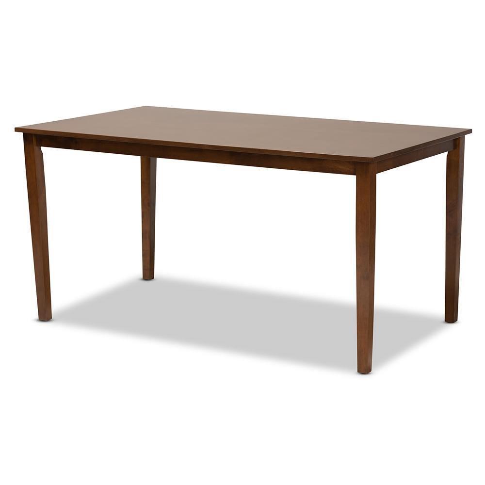Lanier Modern and Contemporary Grey Fabric Upholstered and Walnut Brown Finished Wood 6-Piece Dining Set FredCo