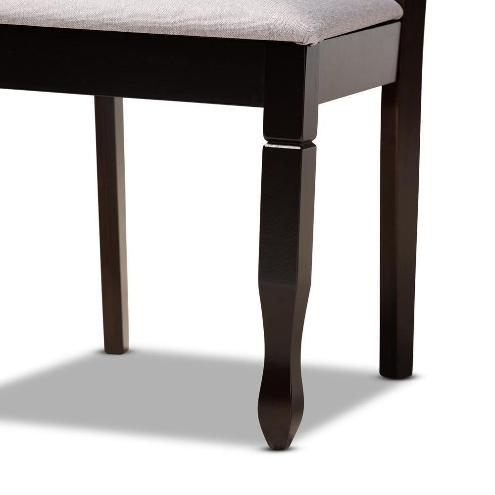 Lanier Modern and Contemporary Grey Fabric Upholstered Espresso Brown Finished Wood 2-Piece Dining Chair Set FredCo