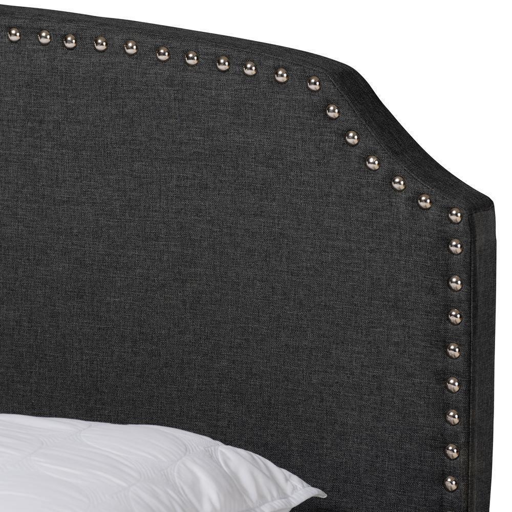 Larese Dark Grey Fabric Upholstered 2-Drawer Queen Size Platform Storage Bed FredCo