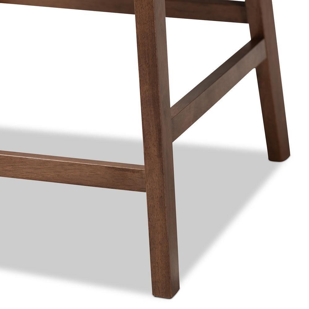 Larine Modern and Contemporary Dark Grey Fabric Upholstered Walnut Finished 2-Piece Wood Counter Stool Set FredCo