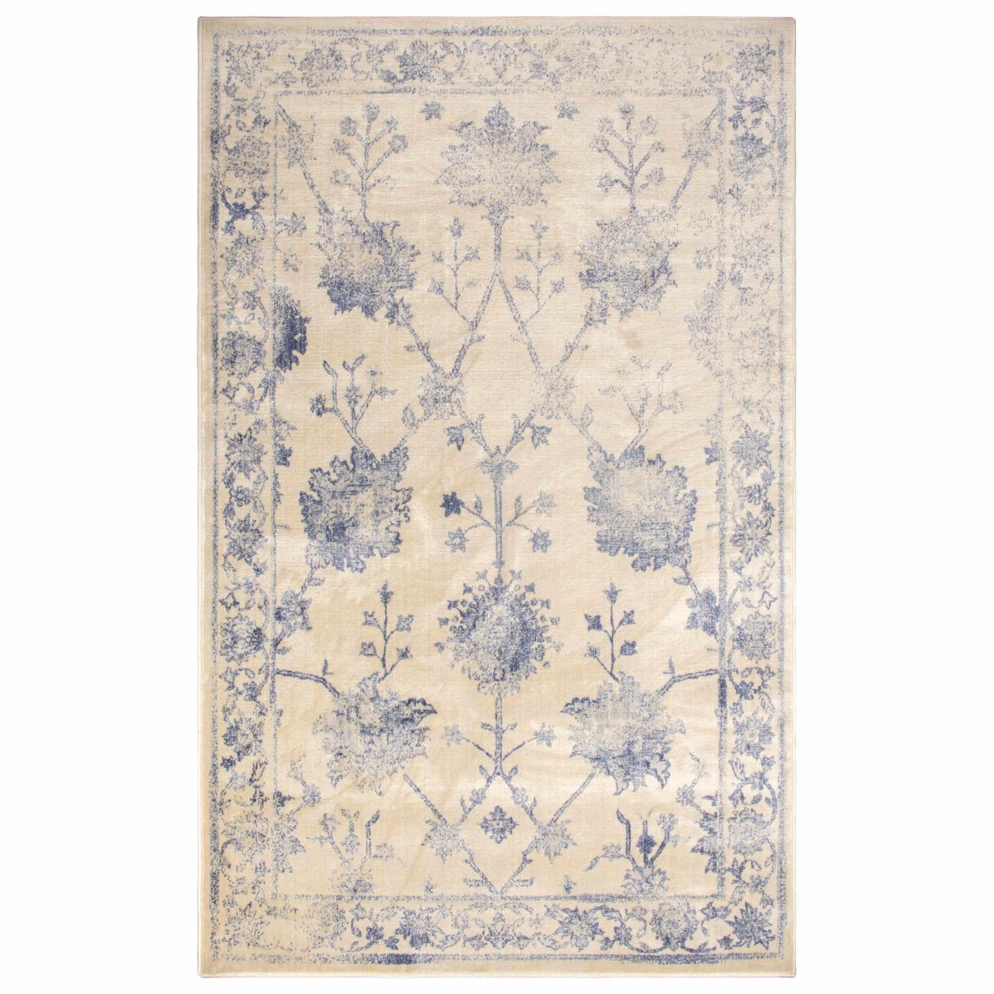 Larkspur Vintage Floral Distressed Rug, Floral FredCo