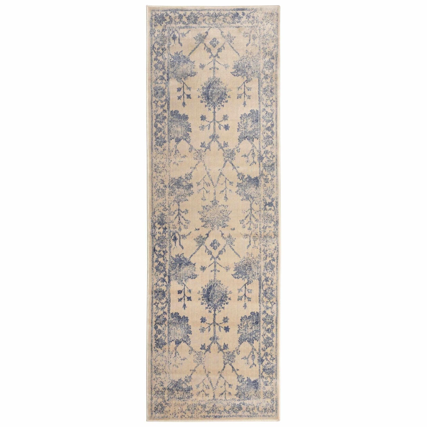 Larkspur Vintage Floral Distressed Rug, Floral FredCo
