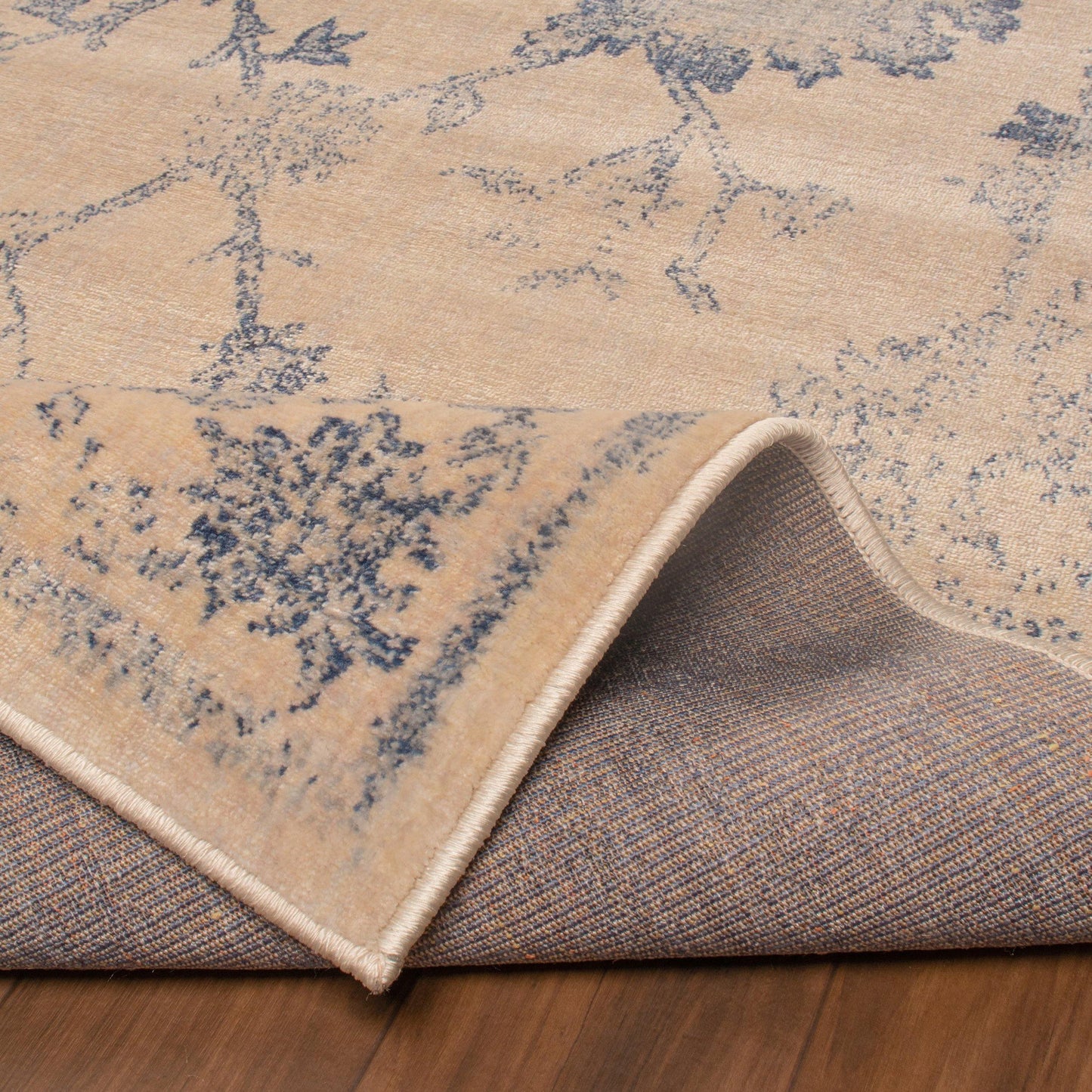 Larkspur Vintage Floral Distressed Rug, Floral FredCo