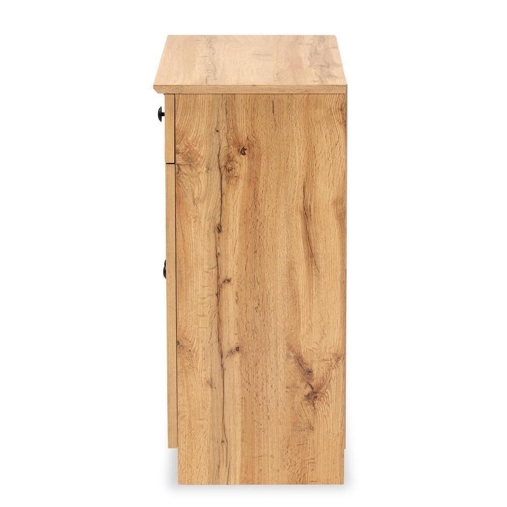 Lauren Modern and Contemporary Oak Brown Finished Wood 2-Door Buffet Kitchen Cabinet FredCo