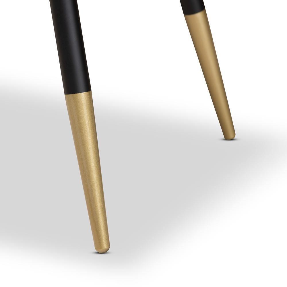 Lauro Modern and Contemporary Walnut Wood Finished and Two-Tone Gold and Black Metal Console Table FredCo