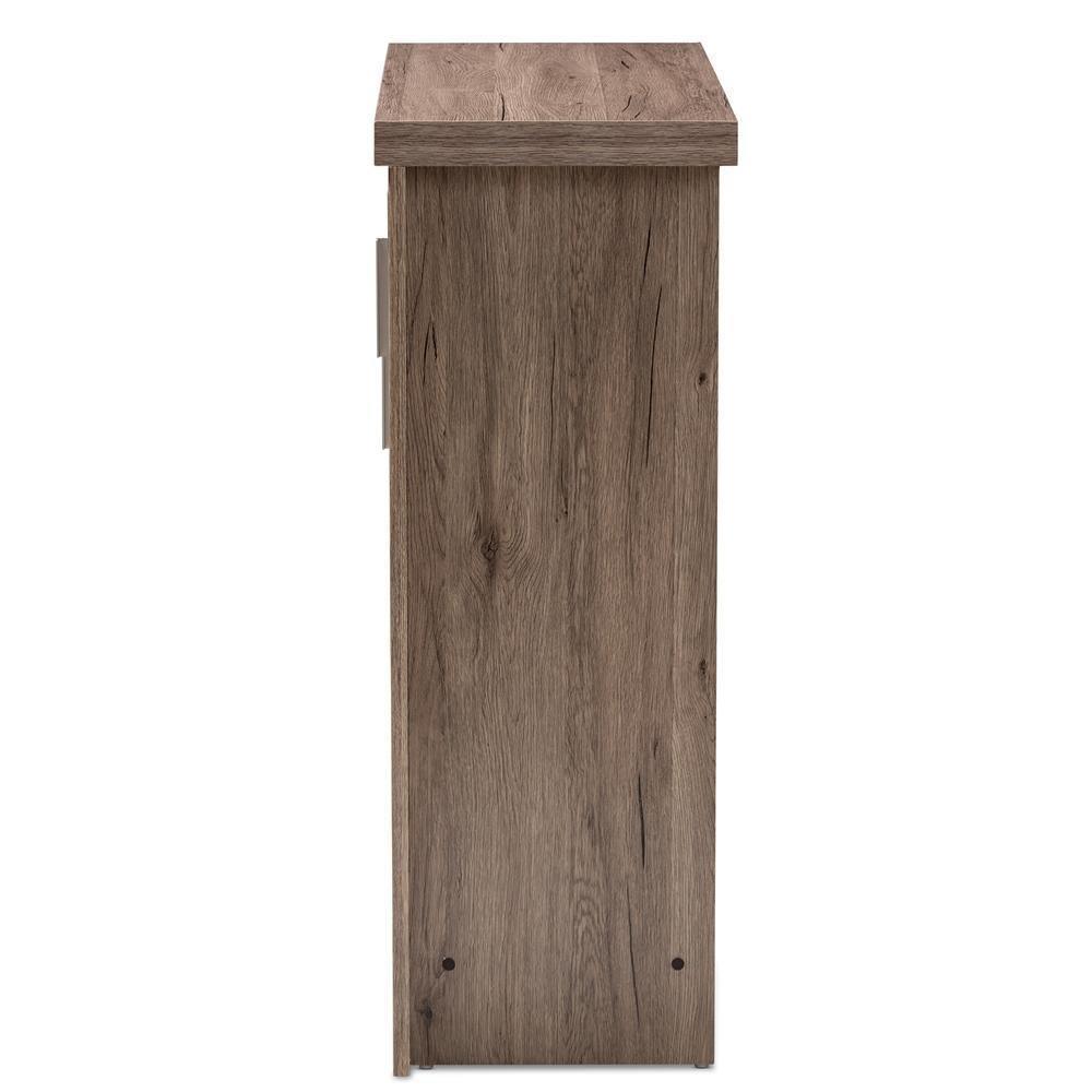 Laverne Modern and Contemporary Oak Brown Finished Shoe Cabinet FredCo