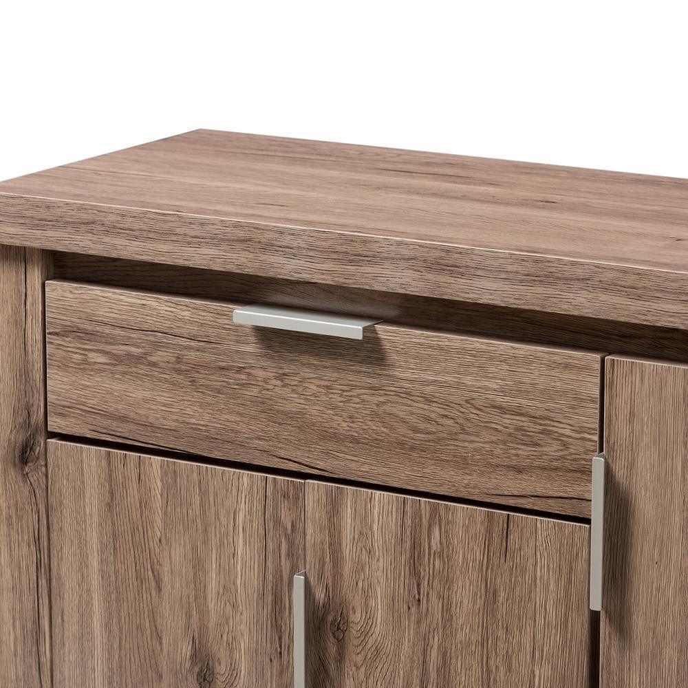 Laverne Modern and Contemporary Oak Brown Finished Shoe Cabinet FredCo