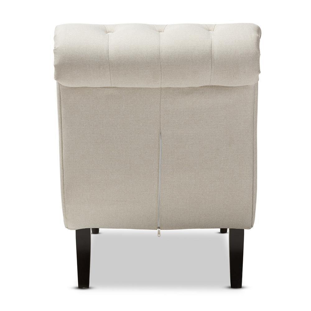 Layla Mid-century Modern Light Beige Fabric Upholstered Button-tufted Chaise Lounge FredCo