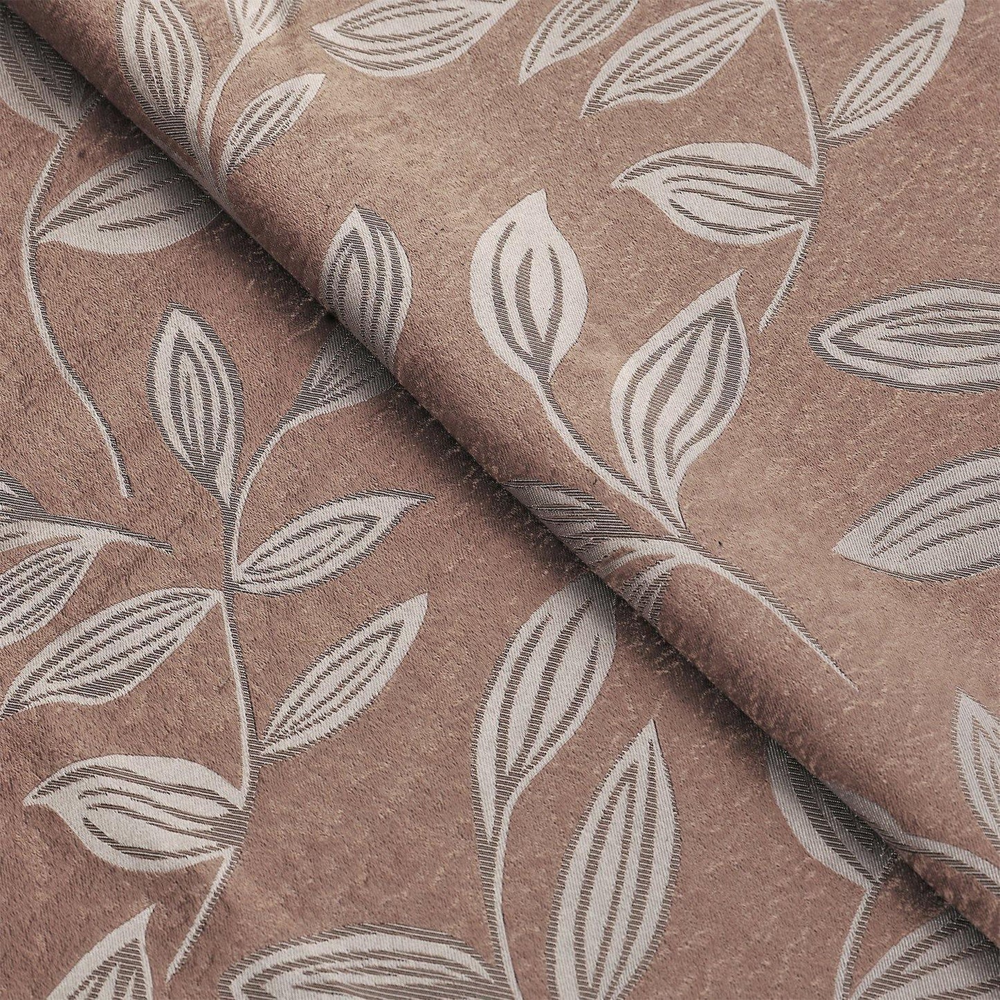Leaves Jacquard Thermal Insulated Blackout Grommet Panel Curtain Set FredCo