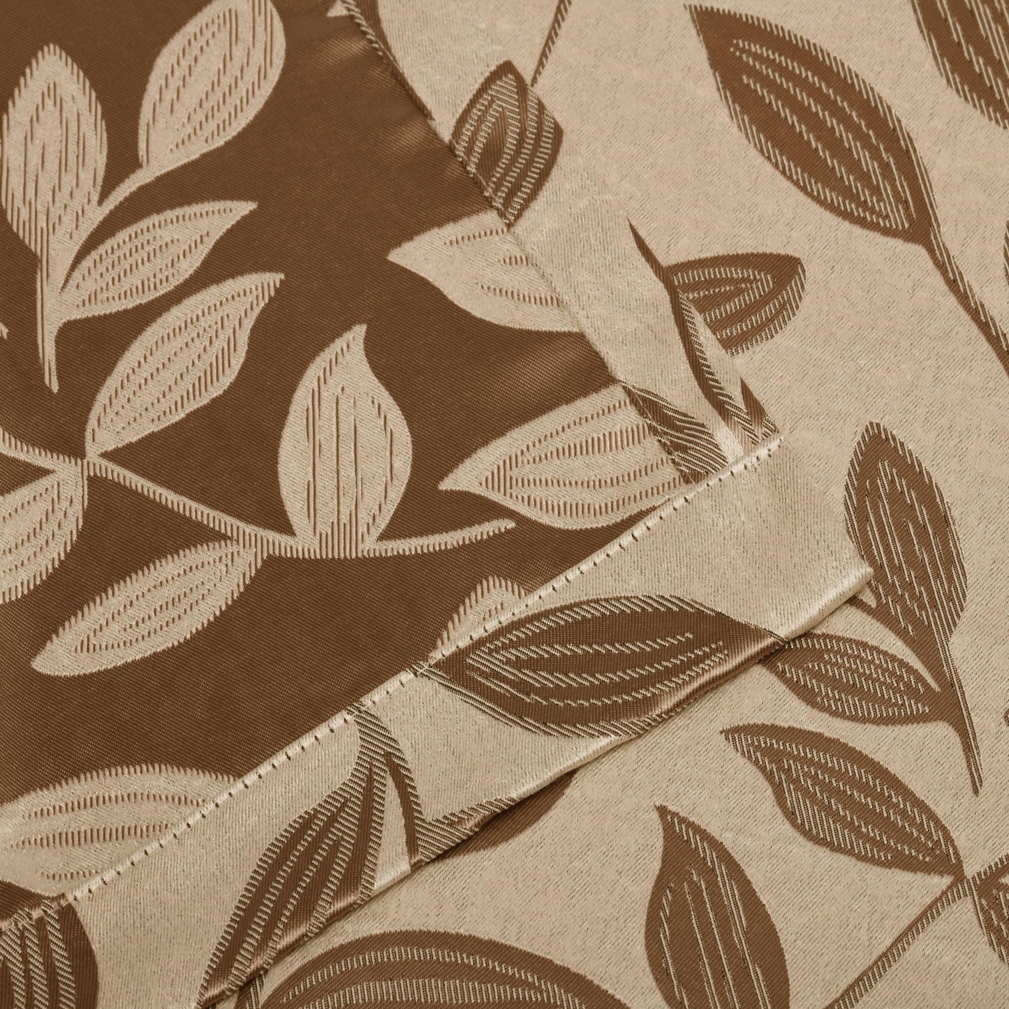 Leaves Jacquard Thermal Insulated Blackout Grommet Panel Curtain Set FredCo