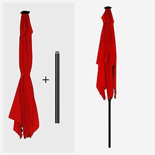 LED Outdoor Umbrella Rectangular Red FredCo