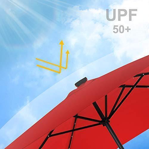LED Outdoor Umbrella Rectangular Red FredCo