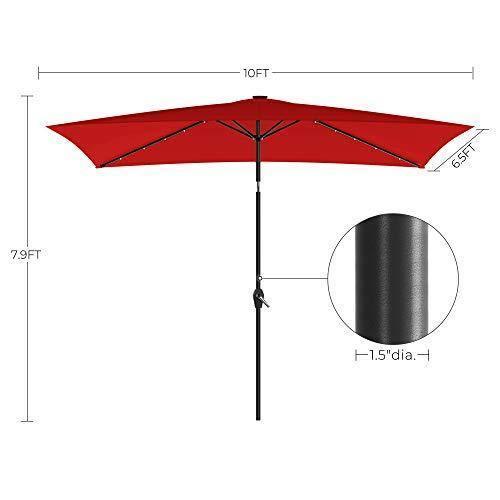 LED Outdoor Umbrella Rectangular Red FredCo