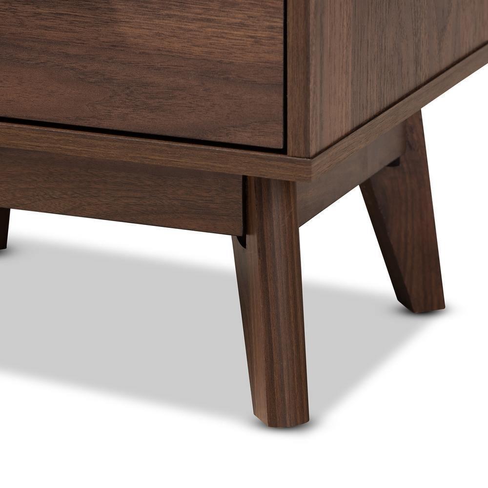 Lena Mid-Century Modern Walnut Brown Finished 1-Drawer Wood Nightstand FredCo