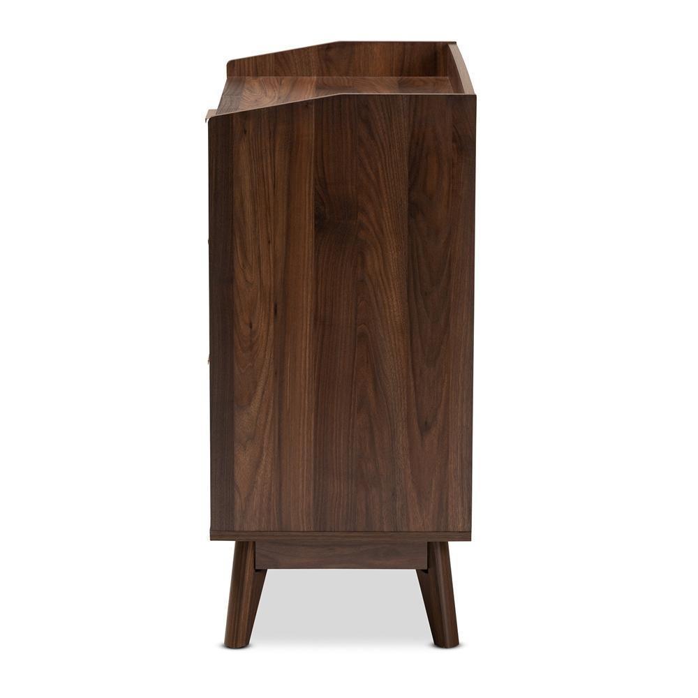 Lena Mid-Century Modern Walnut Brown Finished 3-Drawer Wood Chest FredCo