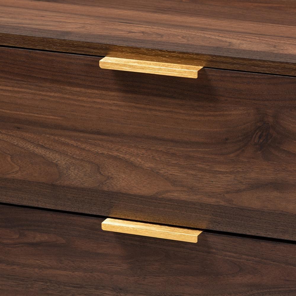 Lena Mid-Century Modern Walnut Brown Finished 3-Drawer Wood Chest FredCo