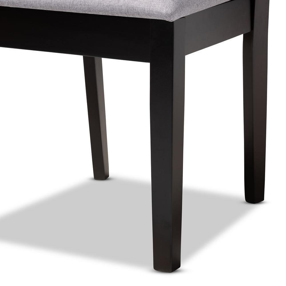 Lenoir Modern and Contemporary Gray Fabric Upholstered Espresso Brown Finished Wood Dining Chair Set of 4 FredCo