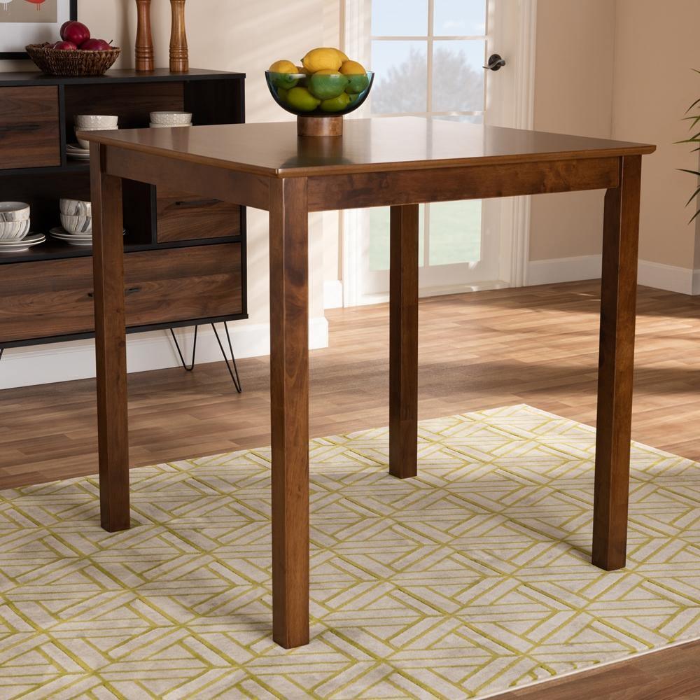 Lenoir Modern and Contemporary Walnut Brown Finished Wood Counter Height Pub Table FredCo