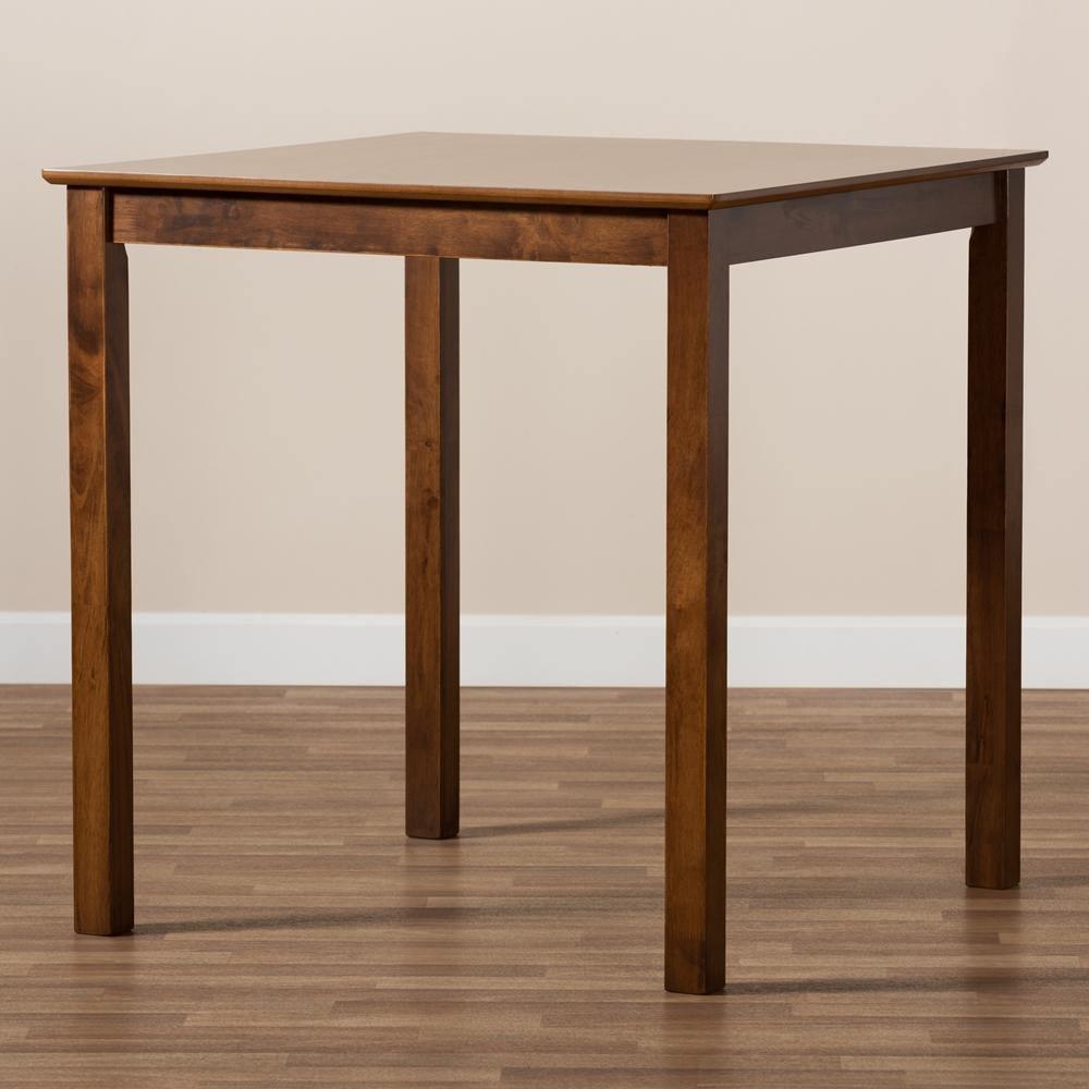 Lenoir Modern and Contemporary Walnut Brown Finished Wood Counter Height Pub Table FredCo