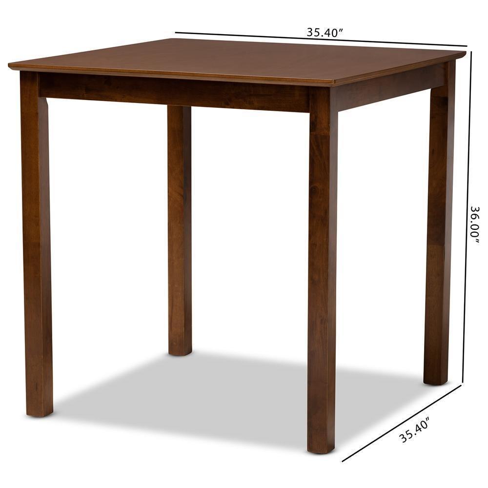 Lenoir Modern and Contemporary Walnut Brown Finished Wood Counter Height Pub Table FredCo