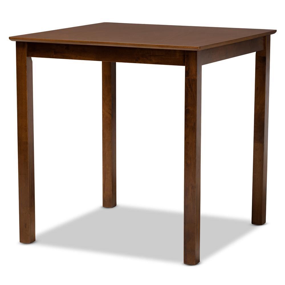 Lenoir Modern and Contemporary Walnut Brown Finished Wood Counter Height Pub Table FredCo