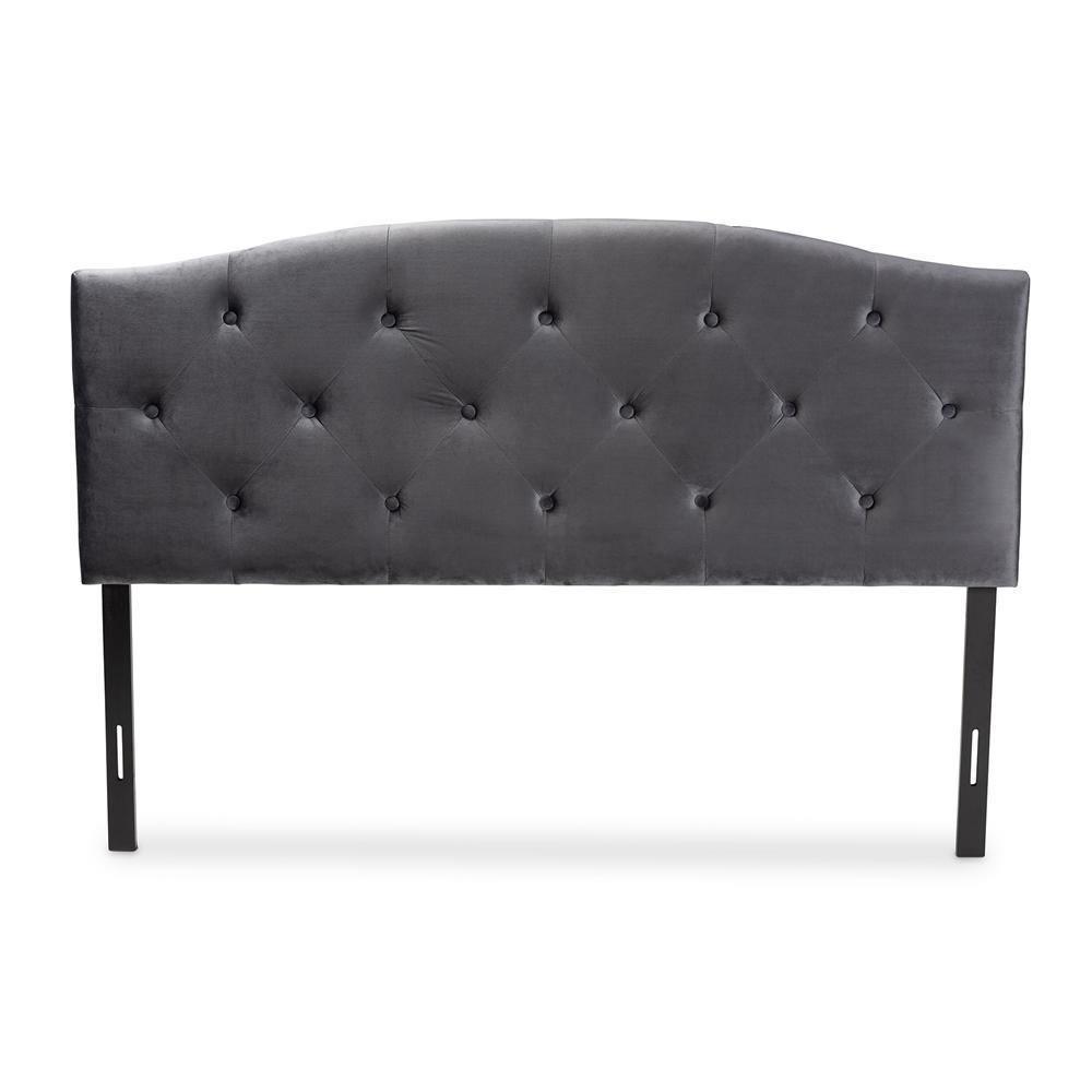Leone Modern and Contemporary Grey Velvet Fabric Upholstered King Size Headboard FredCo