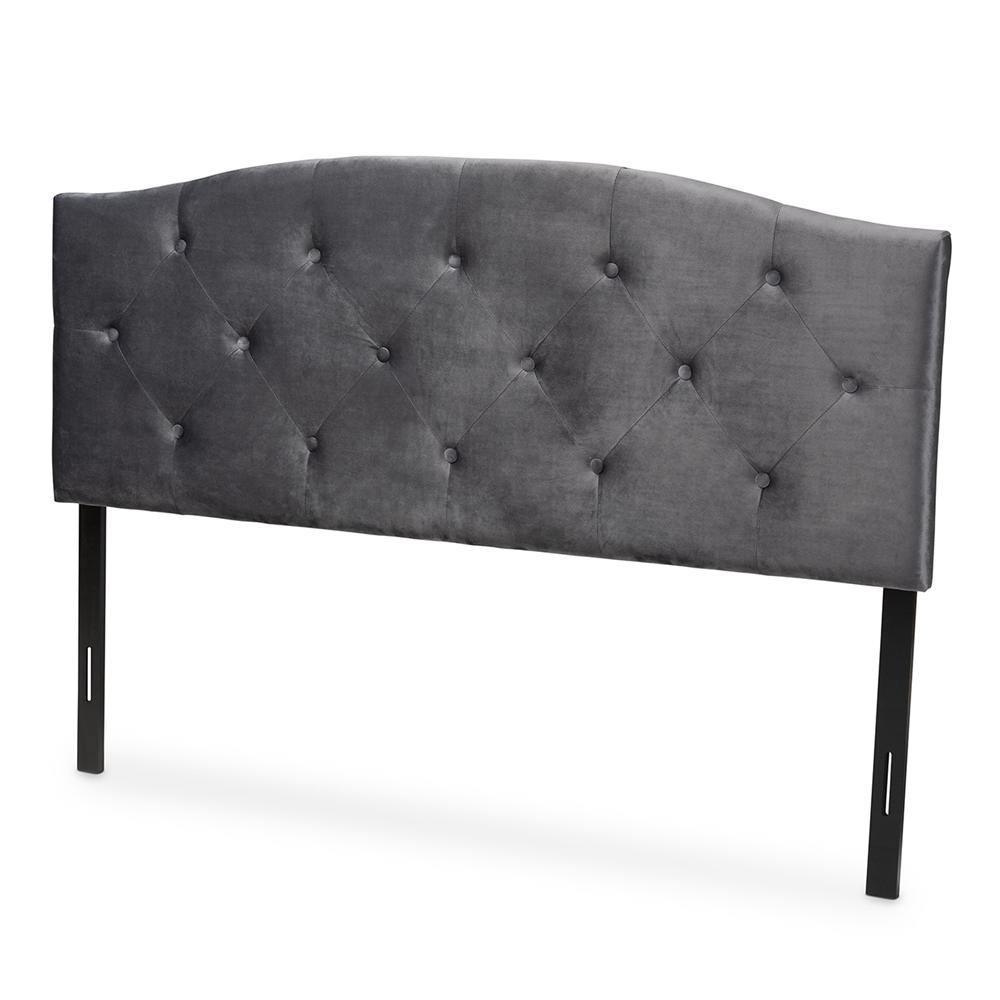 Leone Modern and Contemporary Grey Velvet Fabric Upholstered King Size Headboard FredCo