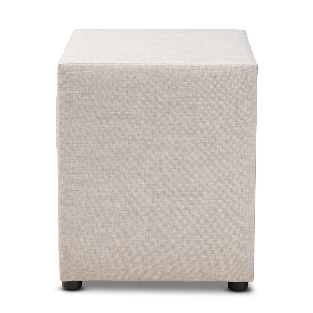 Lepine Modern and Contemporary Light Beige Fabric Upholstered 2-Drawer Wood Nightstand FredCo