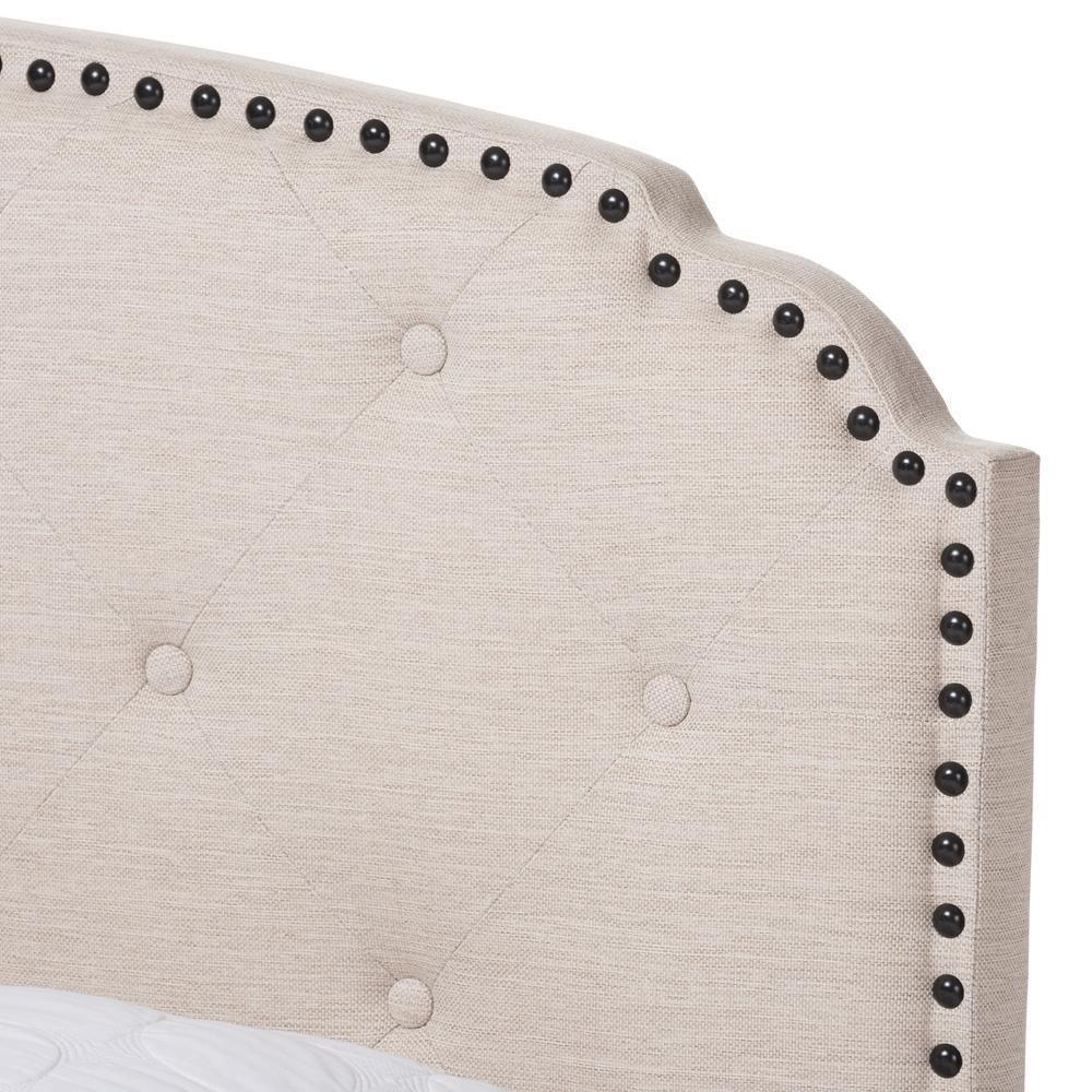 Lexi Modern and Contemporary Light Beige Fabric Upholstered King Size Bed FredCo