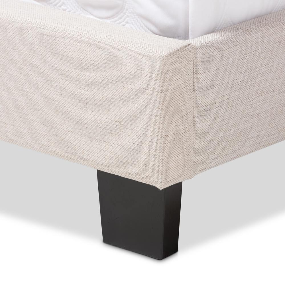 Lexi Modern and Contemporary Light Beige Fabric Upholstered King Size Bed FredCo