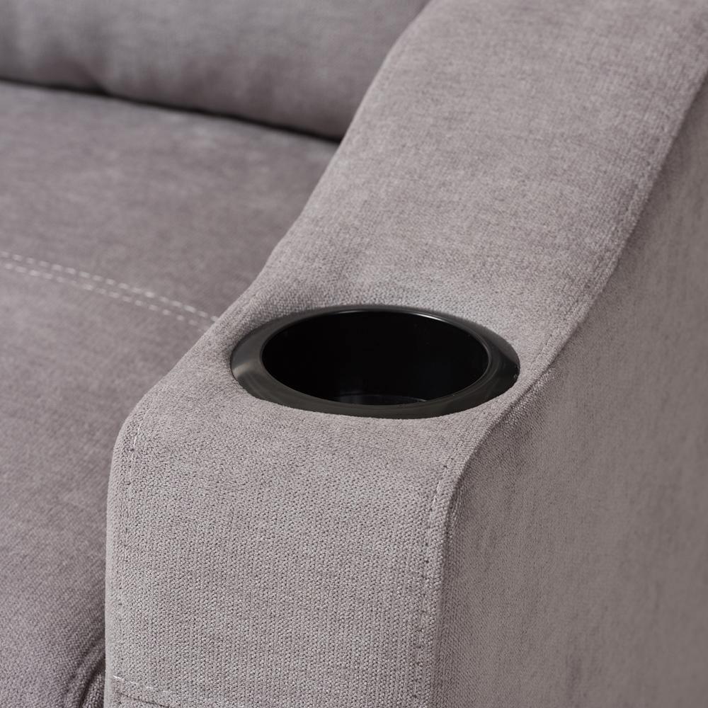 Lianna Modern and Contemporary Light Grey Fabric Upholstered Sectional Sofa FredCo