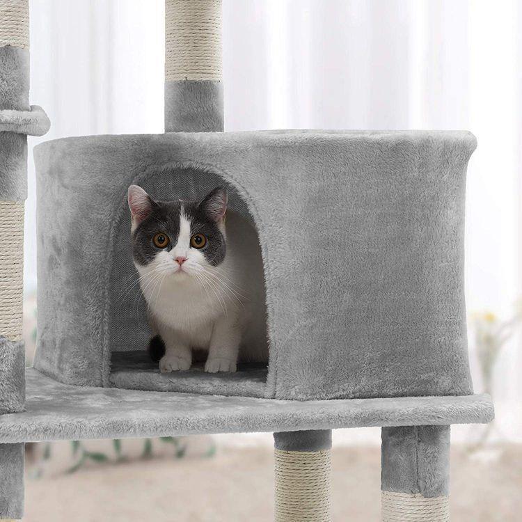 Light Grey Cat Tree 58" High FredCo