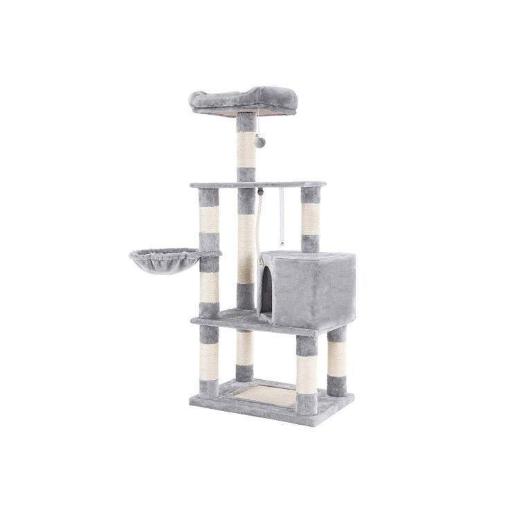 Light Grey Cat Tree 58" High FredCo