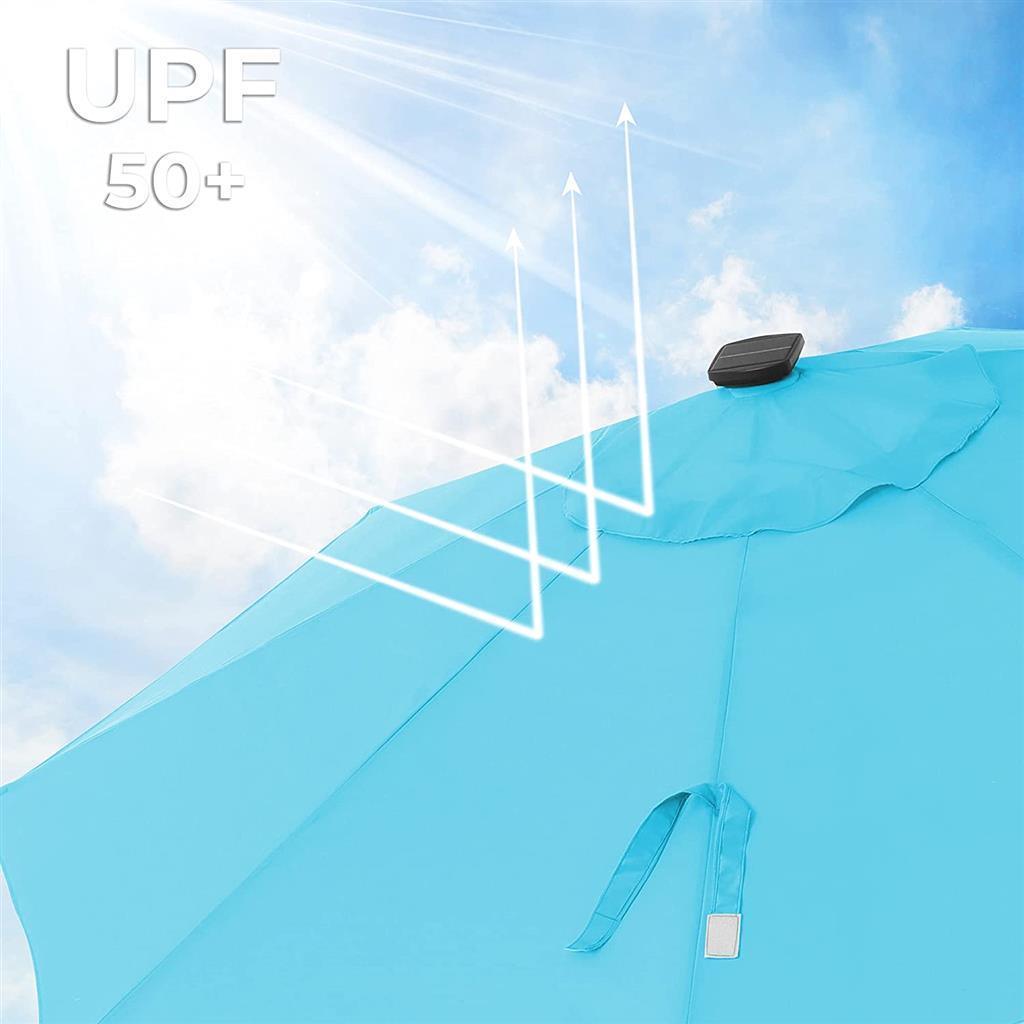 Lighted Outdoor Umbrella, Lake Blue with Leds FredCo