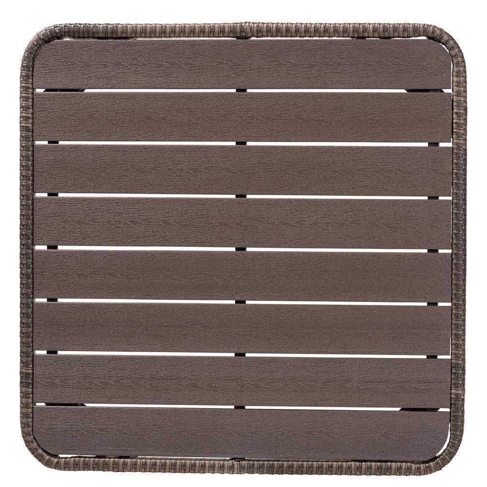 Lillian Modern and Contemporary Light Grey Upholstered and Brown Finished 5-Piece Woven Rattan Outdoor Patio Set FredCo