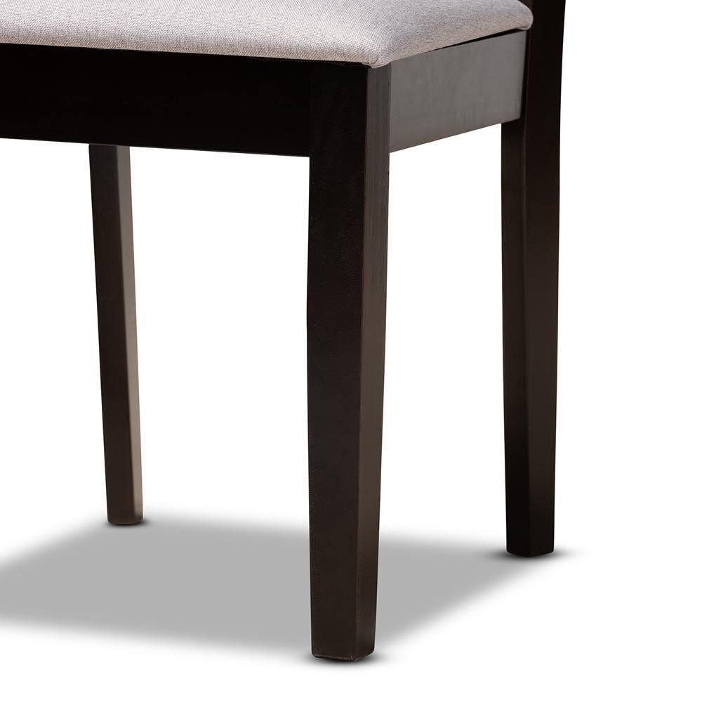 Lilly Modern and Contemporary Grey Fabric Upholstered and Dark Brown Finished Wood 5-Piece Dining Set FredCo
