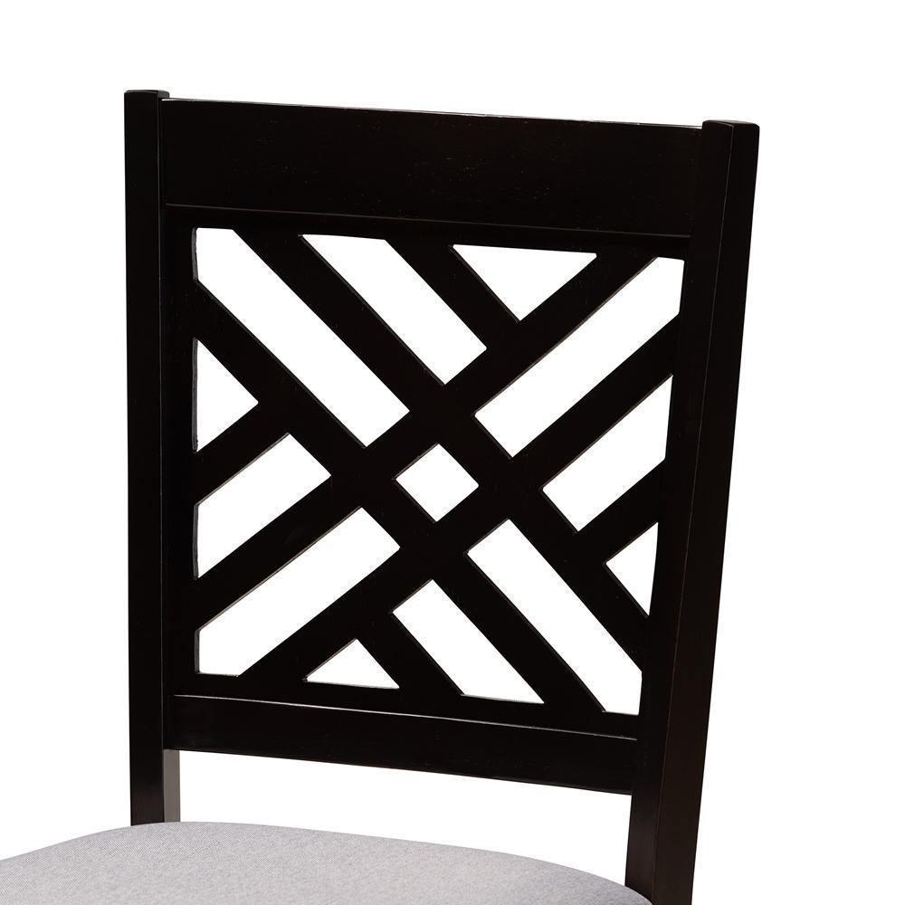 Lilly Modern and Contemporary Grey Fabric Upholstered and Dark Brown Finished Wood 5-Piece Dining Set FredCo