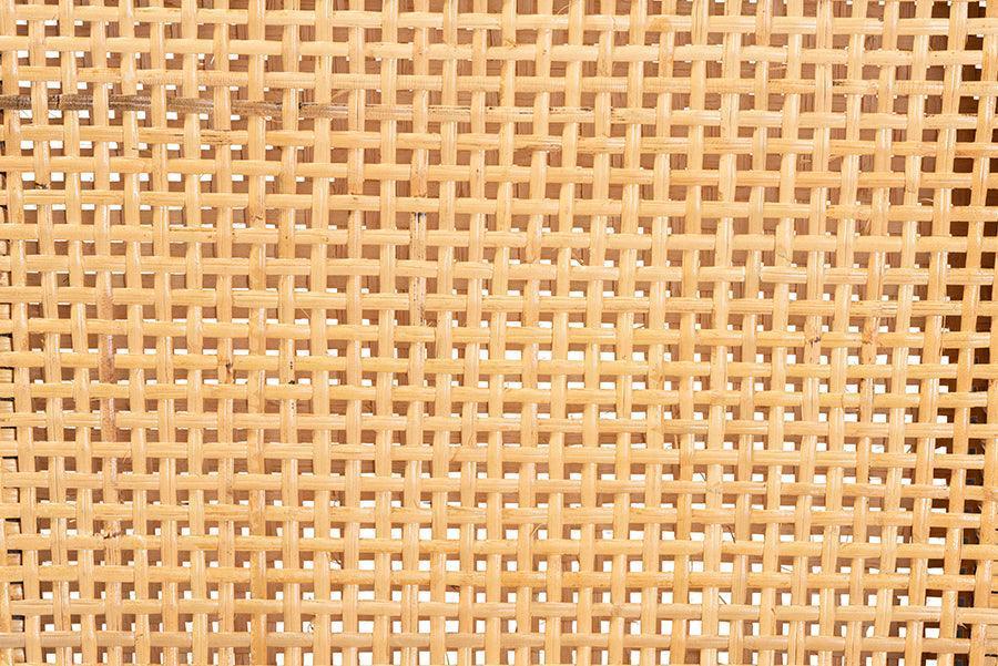 Lingga Modern Bohemian Dark Brown Mahogany Wood and Natural Rattan Dining Chair FredCo
