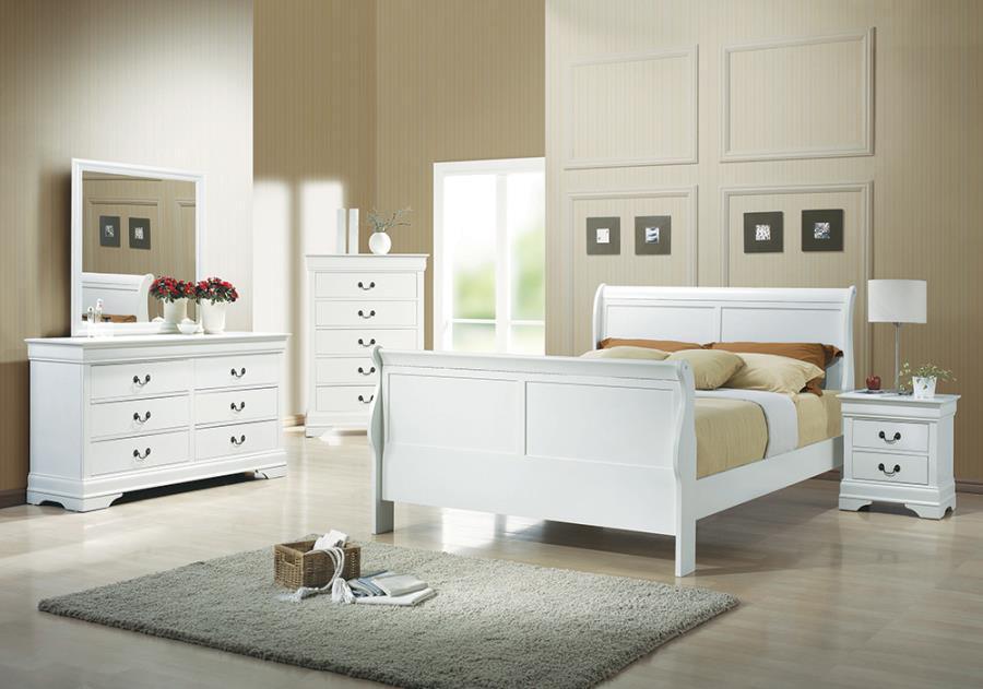 Louis Philippe Bedroom Set with Sleigh Headboard Coaster Full 5-Piece FredCo