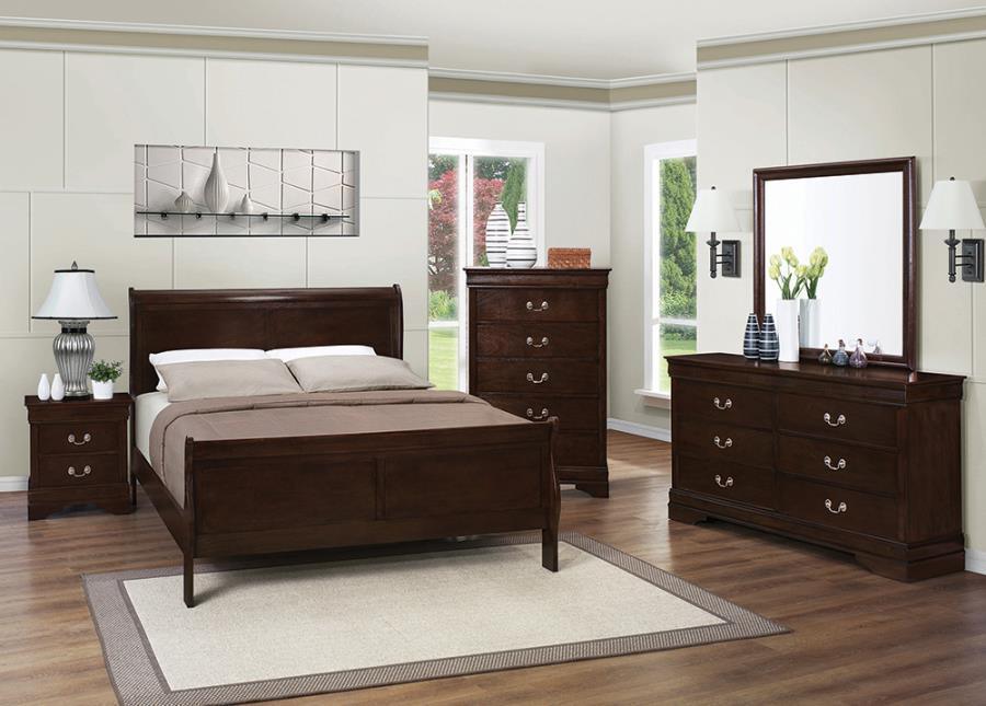 Louis Philippe Panel Bedroom Set with High Headboard Coaster Queen, 4 Piece FredCo
